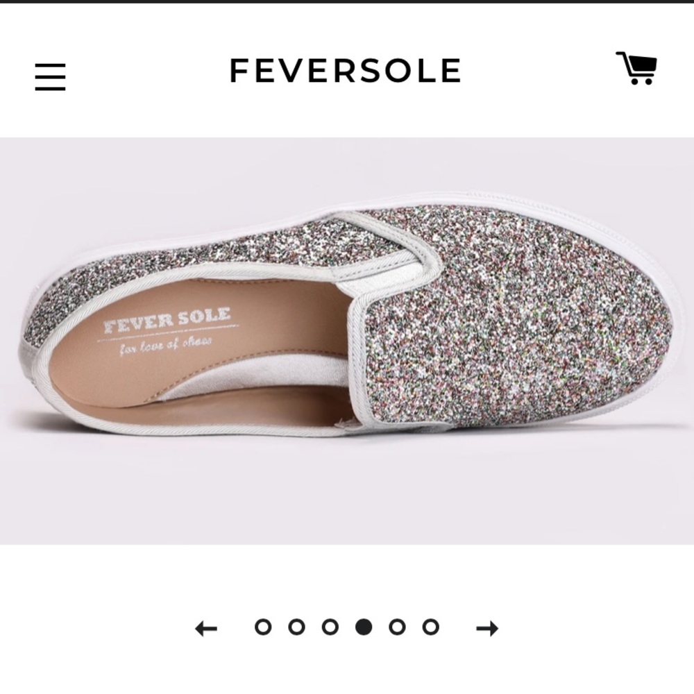 Feversole silver multi color slip on shoes